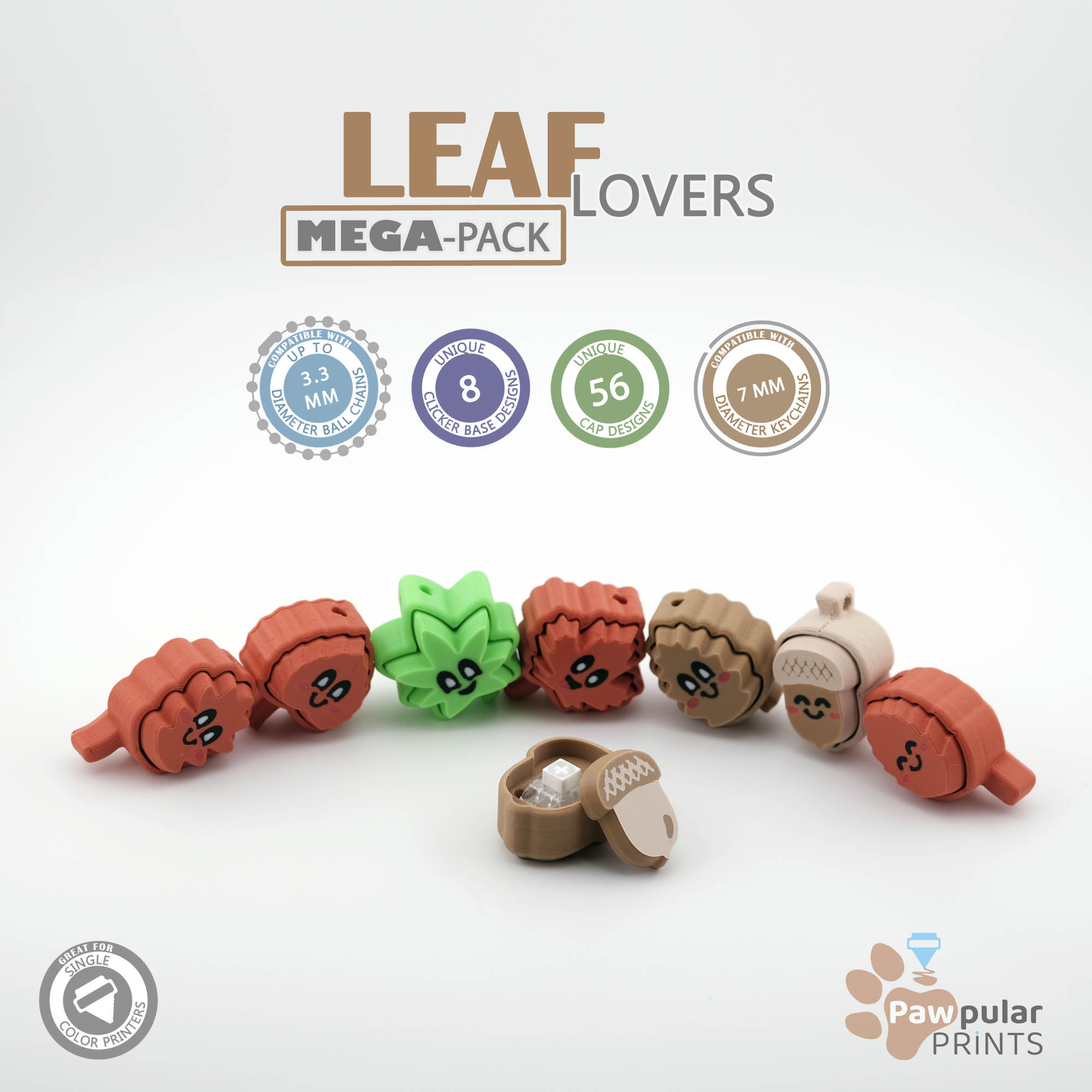 Leaf Lovers MEGA-Pack - Fidget Keychain [Private Use Only]??